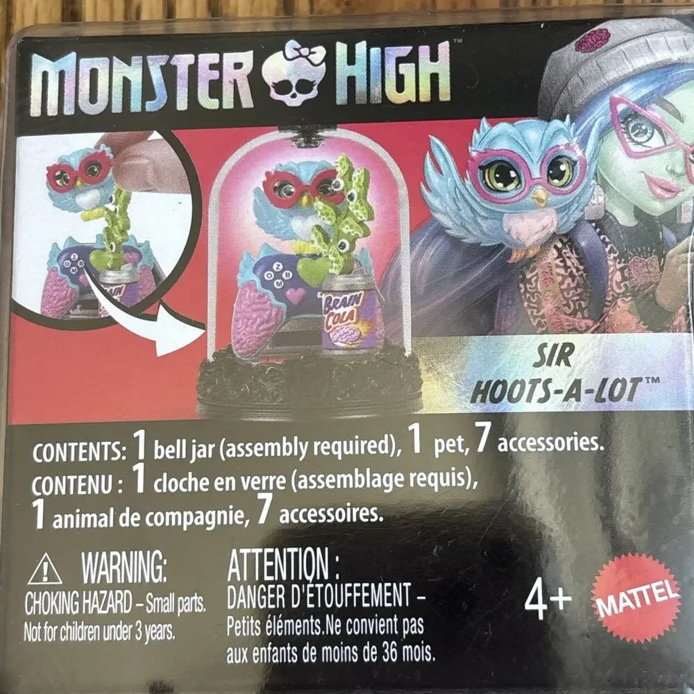 Monster High Pet Keychain Sir Hoots-a-Lot Bell Jar 1 Pet 7 Accessories NEW